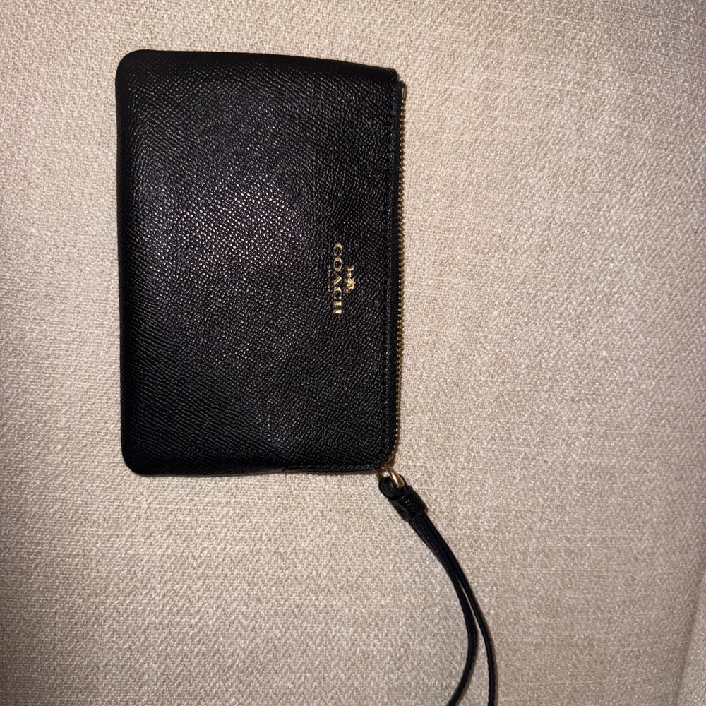 Coach Black Leather Wristlet